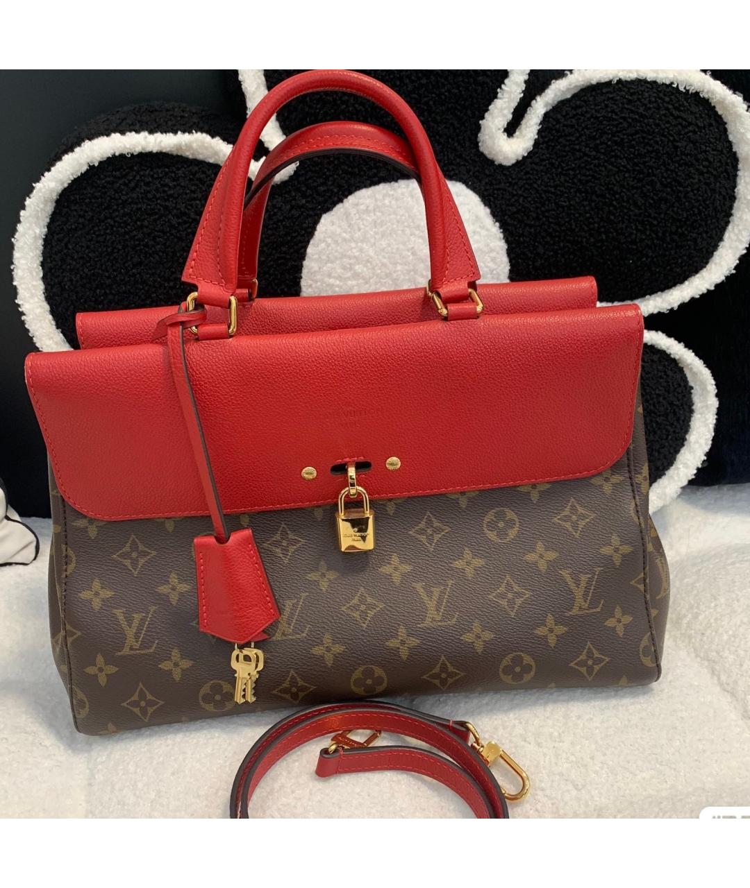 LOUIS VUITTON Красная сумка тоут, фото 9