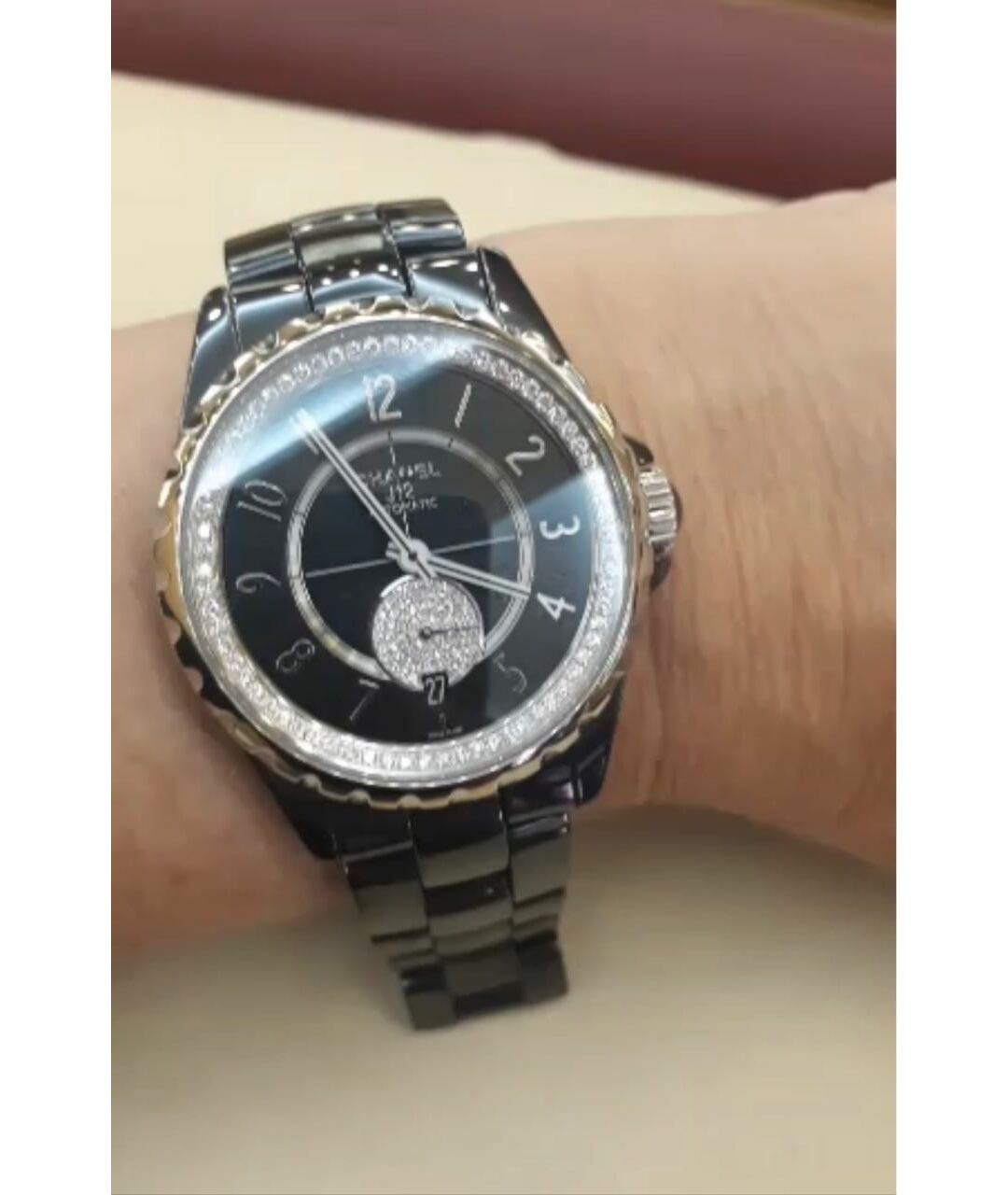 CHANEL PRE-OWNED Черные керамические часы, фото 5