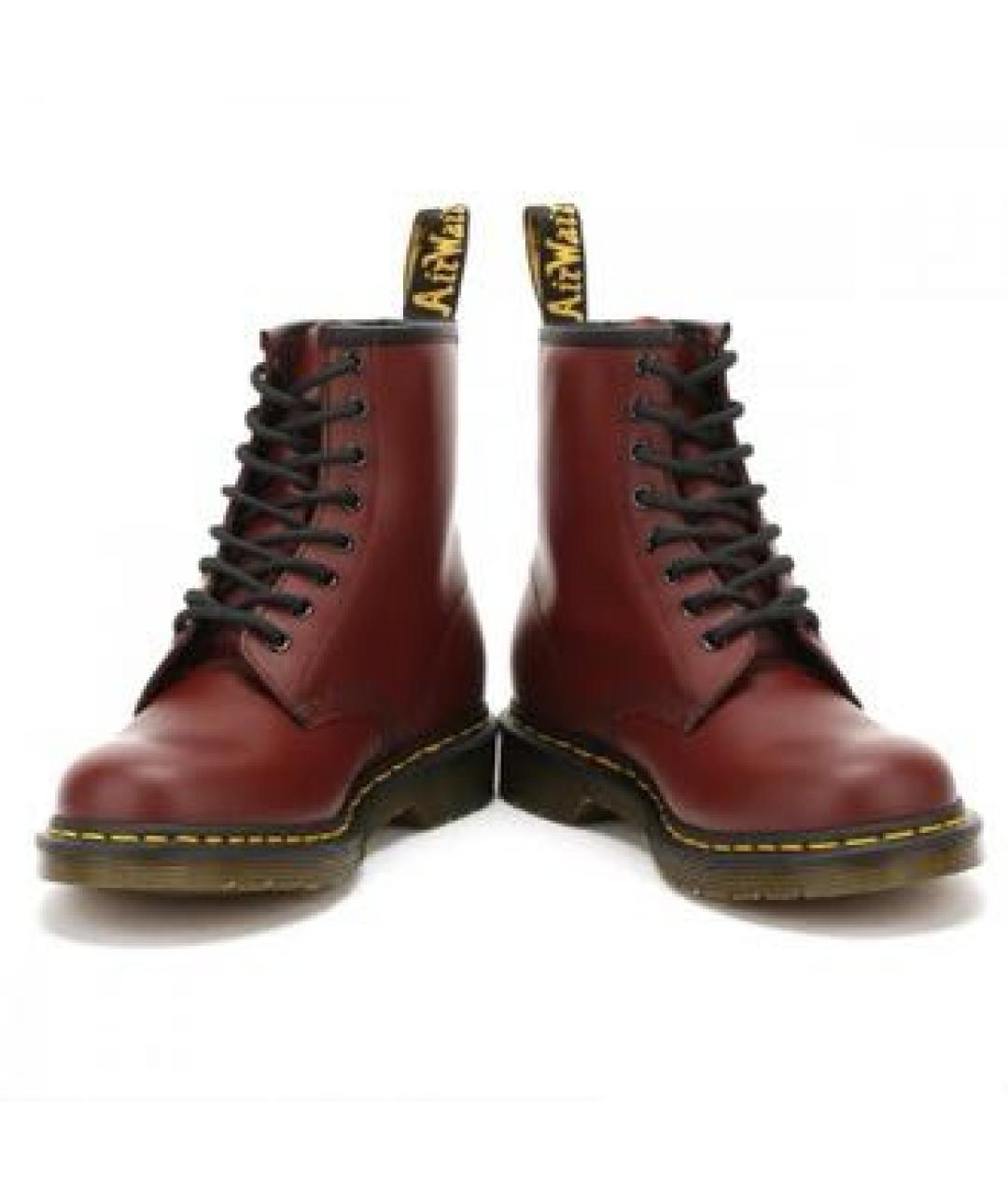 DR. MARTENS Бордовые кожаные высокие ботинки, фото 2