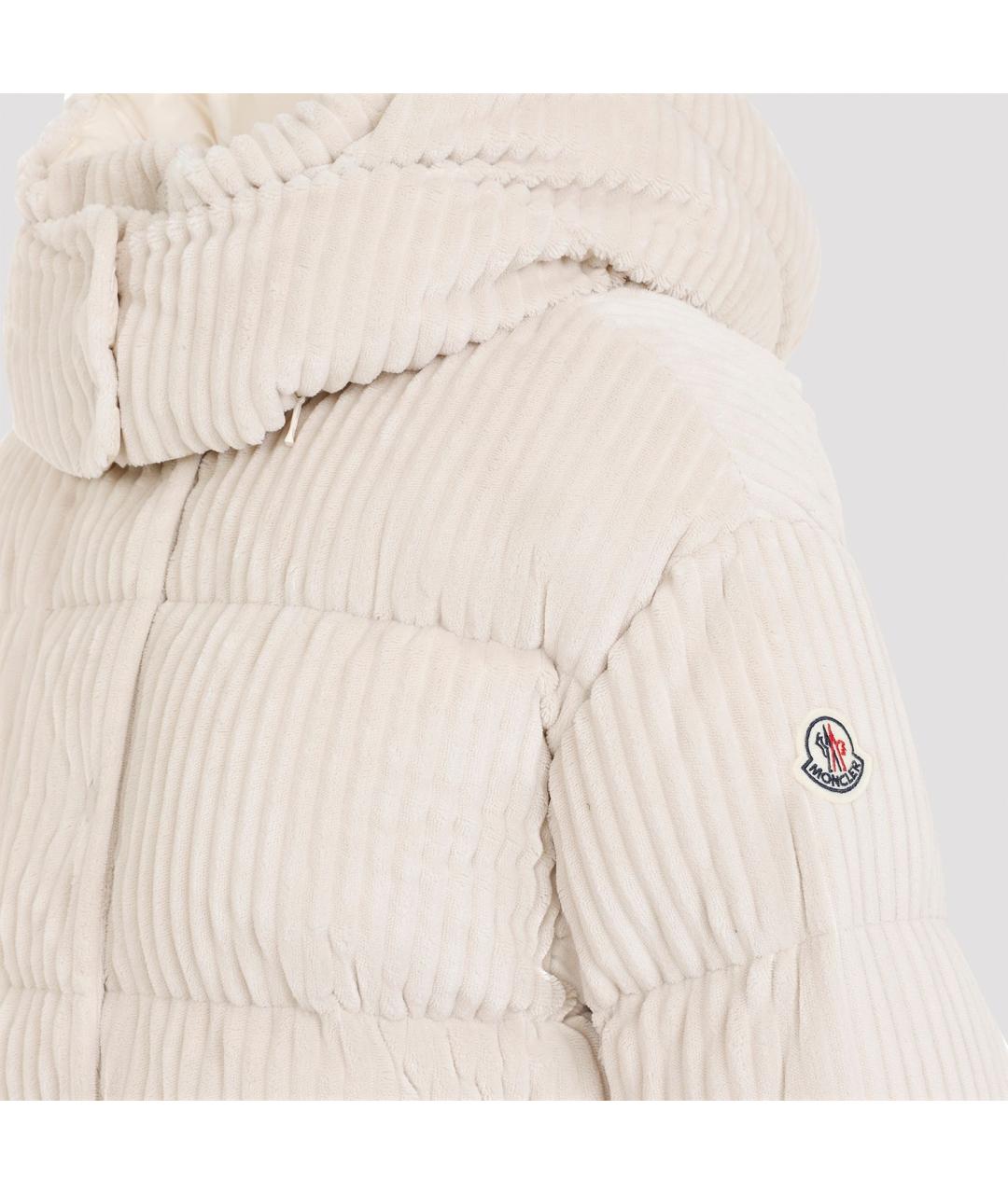 MONCLER Бежевая полиэстеровая куртка, фото 4