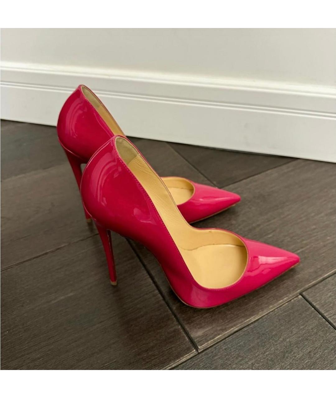 CHRISTIAN LOUBOUTIN Фуксия кожаные туфли, фото 3