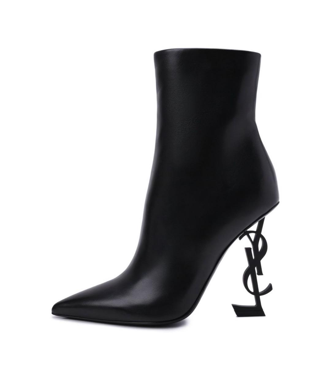 SAINT LAURENT Черные кожаные ботильоны, фото 5
