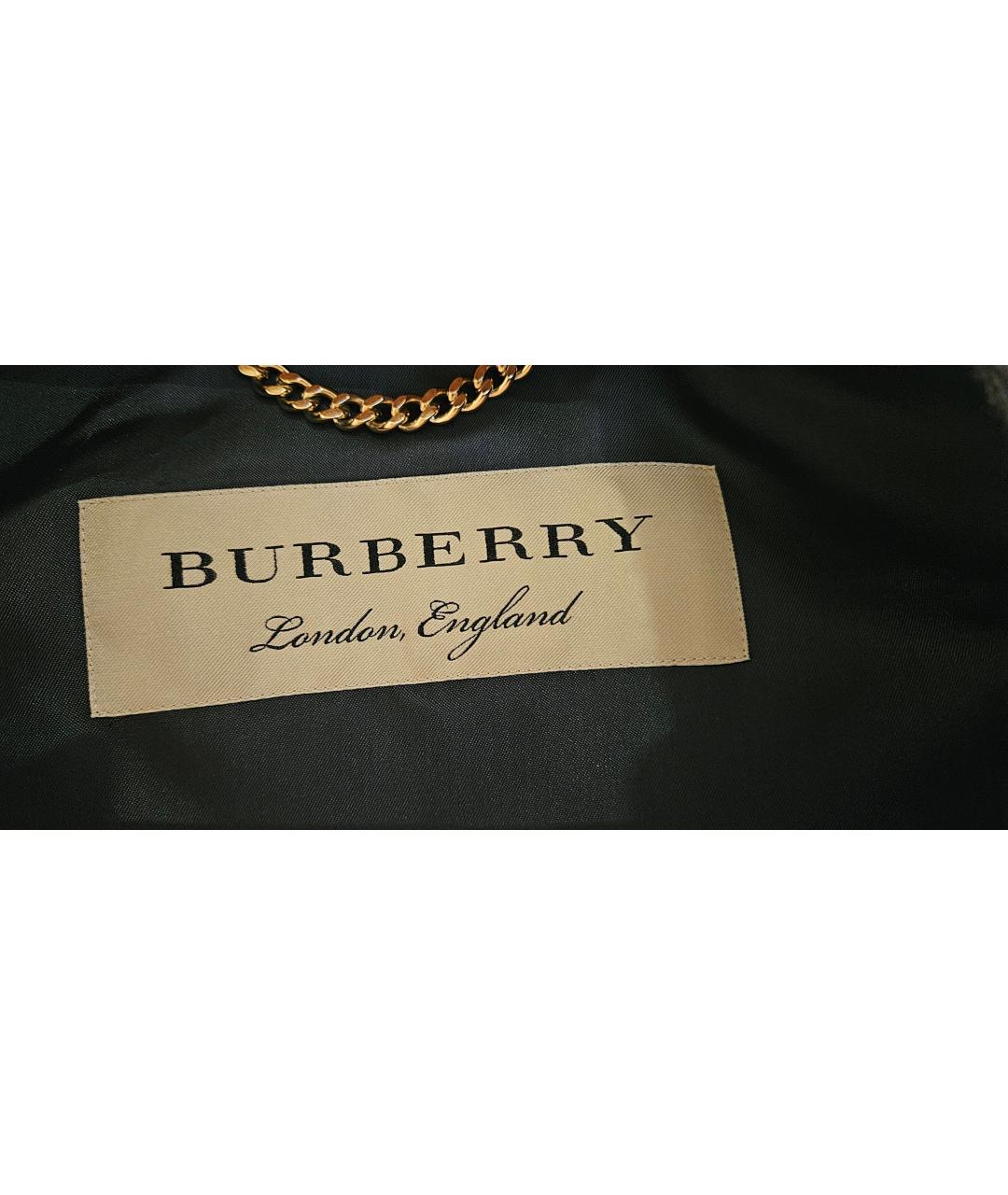 BURBERRY Серое шерстяное пальто, фото 3