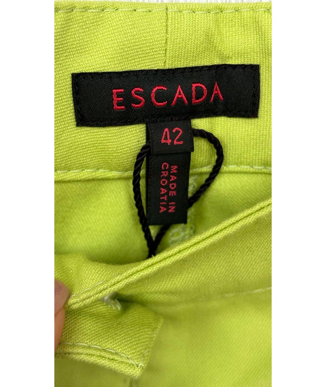 ESCADA Зеленые хлопко-эластановые прямые брюки, фото 6