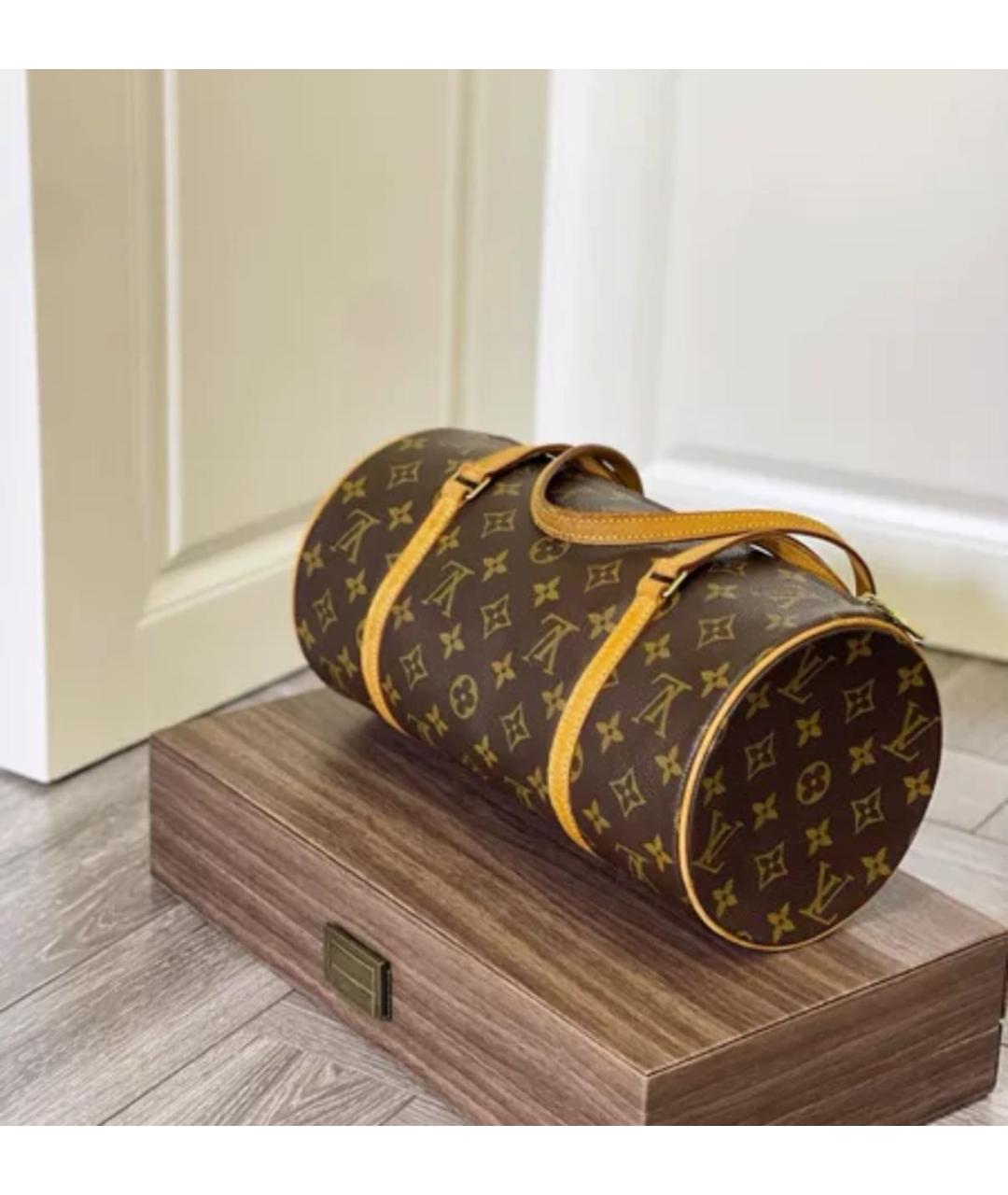 LOUIS VUITTON Коричневая кожаная сумка через плечо, фото 3