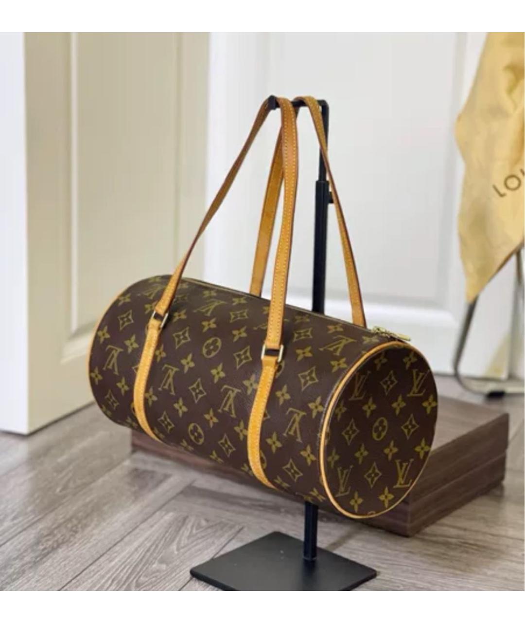 LOUIS VUITTON Коричневая кожаная сумка через плечо, фото 2