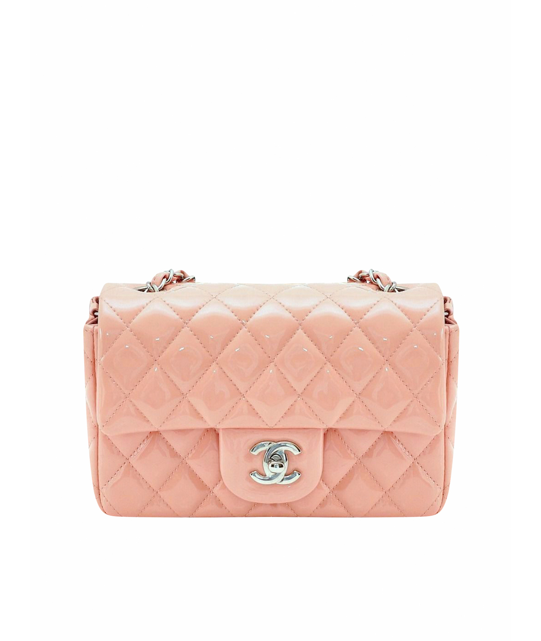 CHANEL Розовая сумка через плечо из лакированной кожи, фото 1