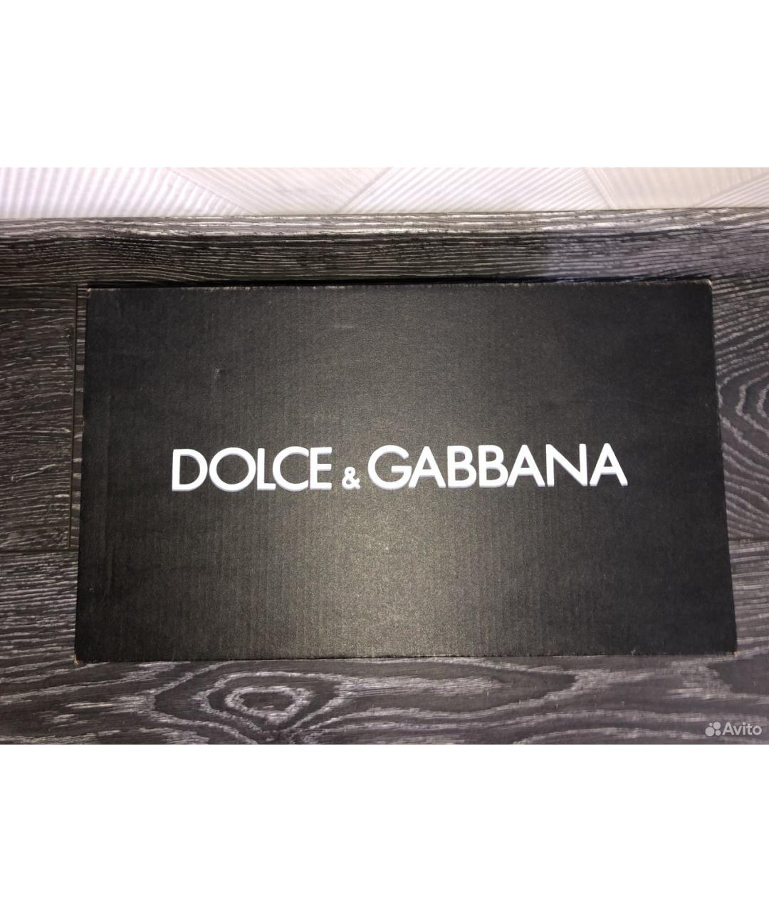 DOLCE&GABBANA Черные кожаные кроссовки, фото 6