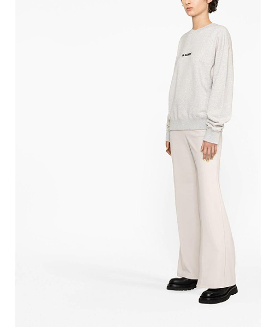 JIL SANDER Серый хлопковый джемпер / свитер, фото 3