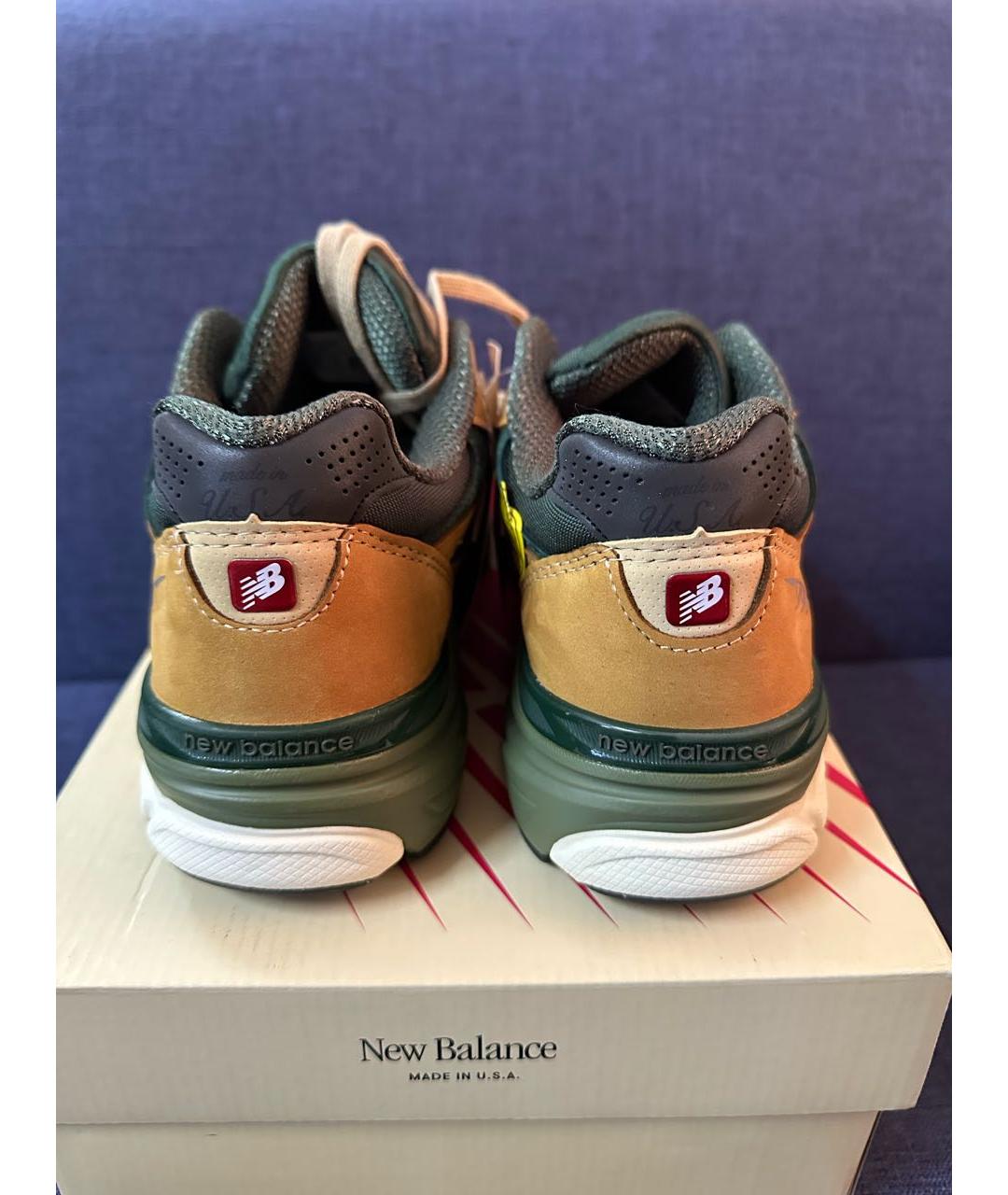 NEW BALANCE Хаки нубуковые низкие кроссовки / кеды, фото 4