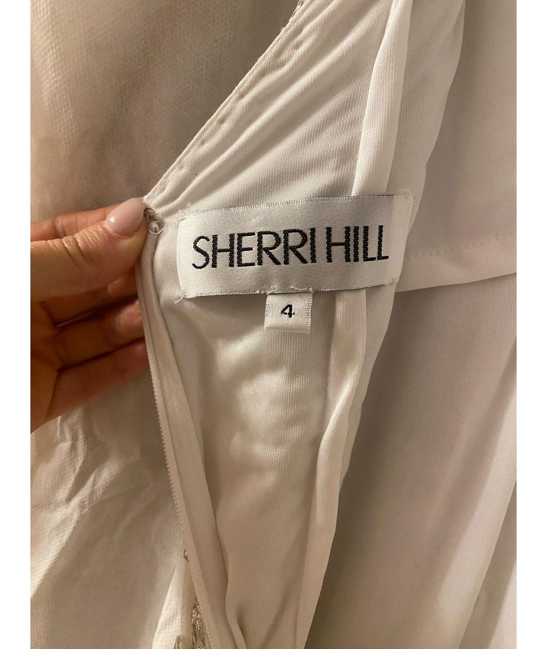 SHERRI HILL Белое сетчатое свадебное платье, фото 3