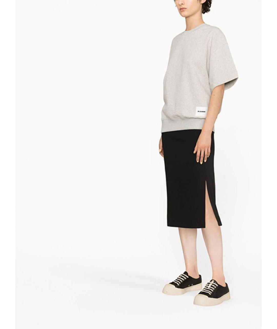 JIL SANDER Серый хлопковый джемпер / свитер, фото 3