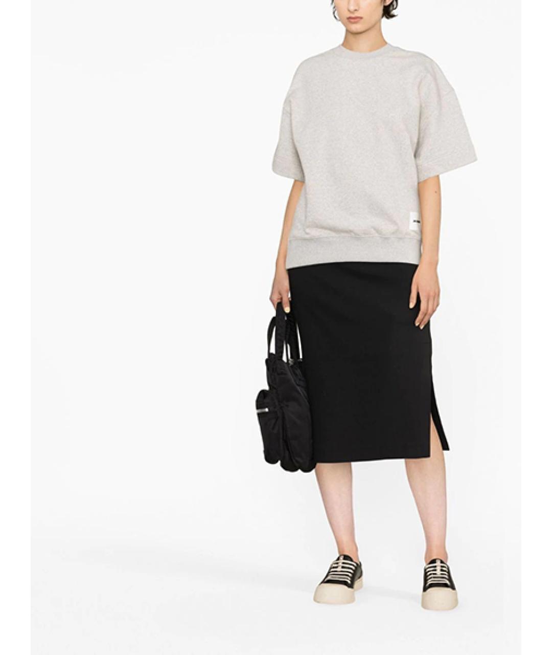 JIL SANDER Серый хлопковый джемпер / свитер, фото 2