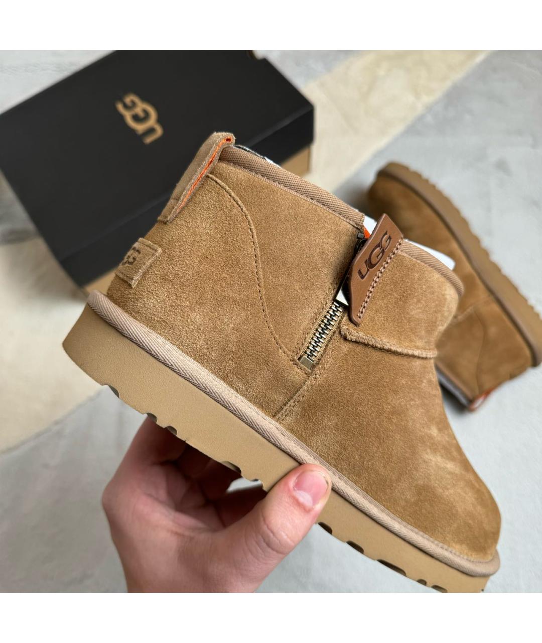 UGG AUSTRALIA Коричневые замшевые низкие ботинки, фото 4