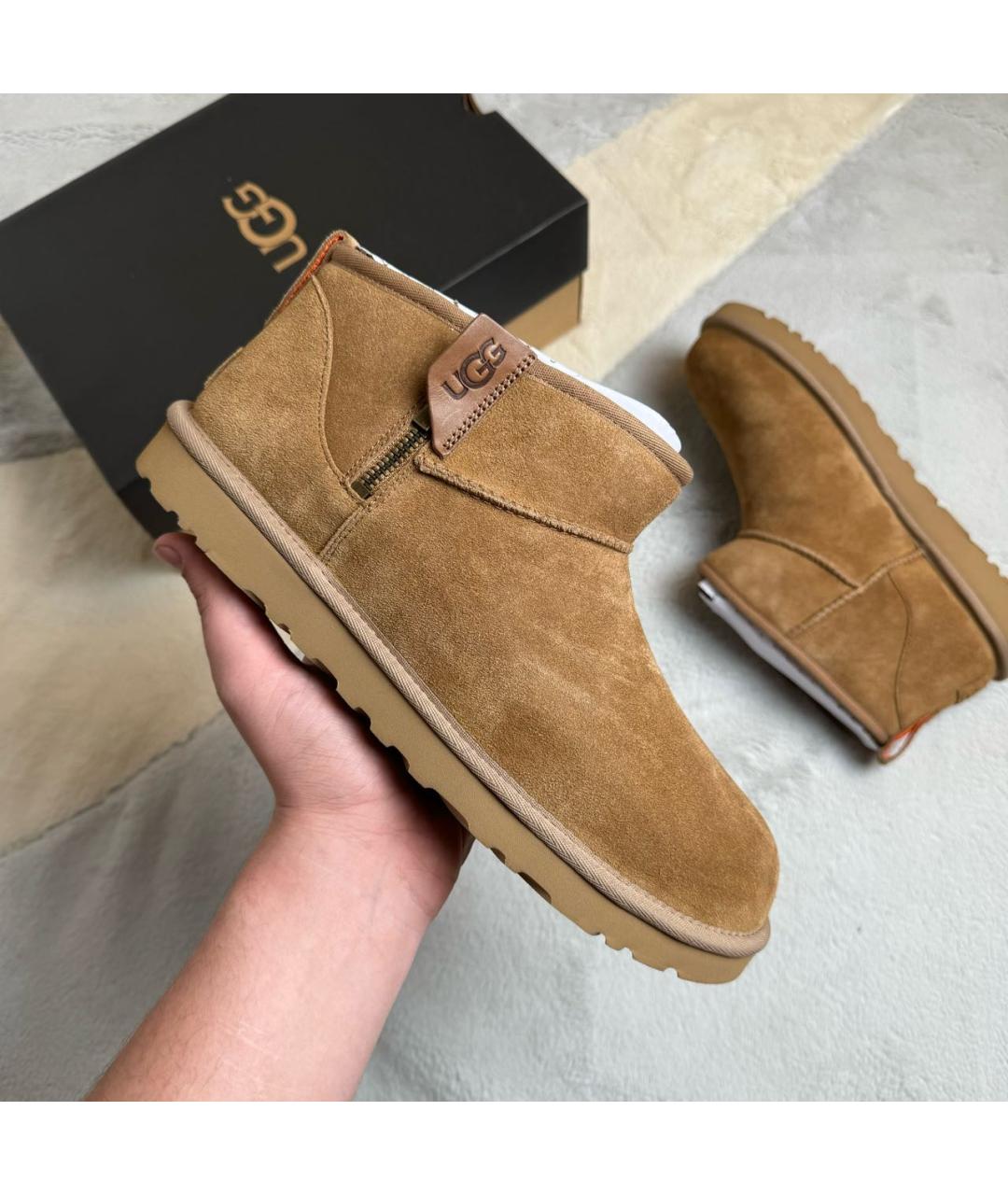 UGG AUSTRALIA Коричневые замшевые низкие ботинки, фото 2