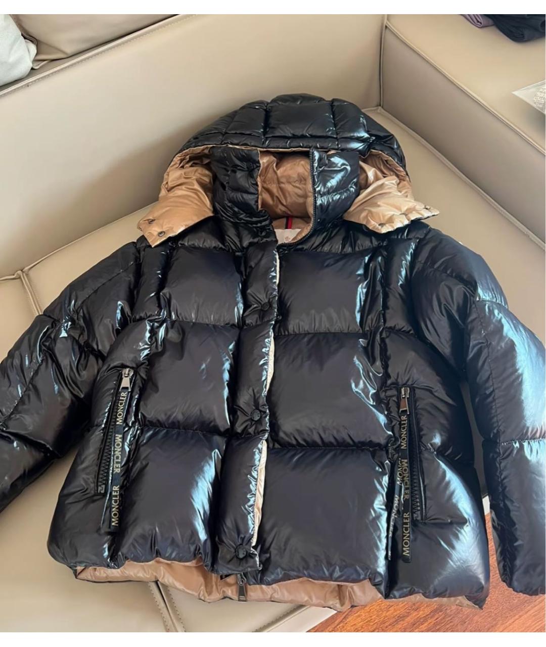 MONCLER Черный пуховик, фото 2