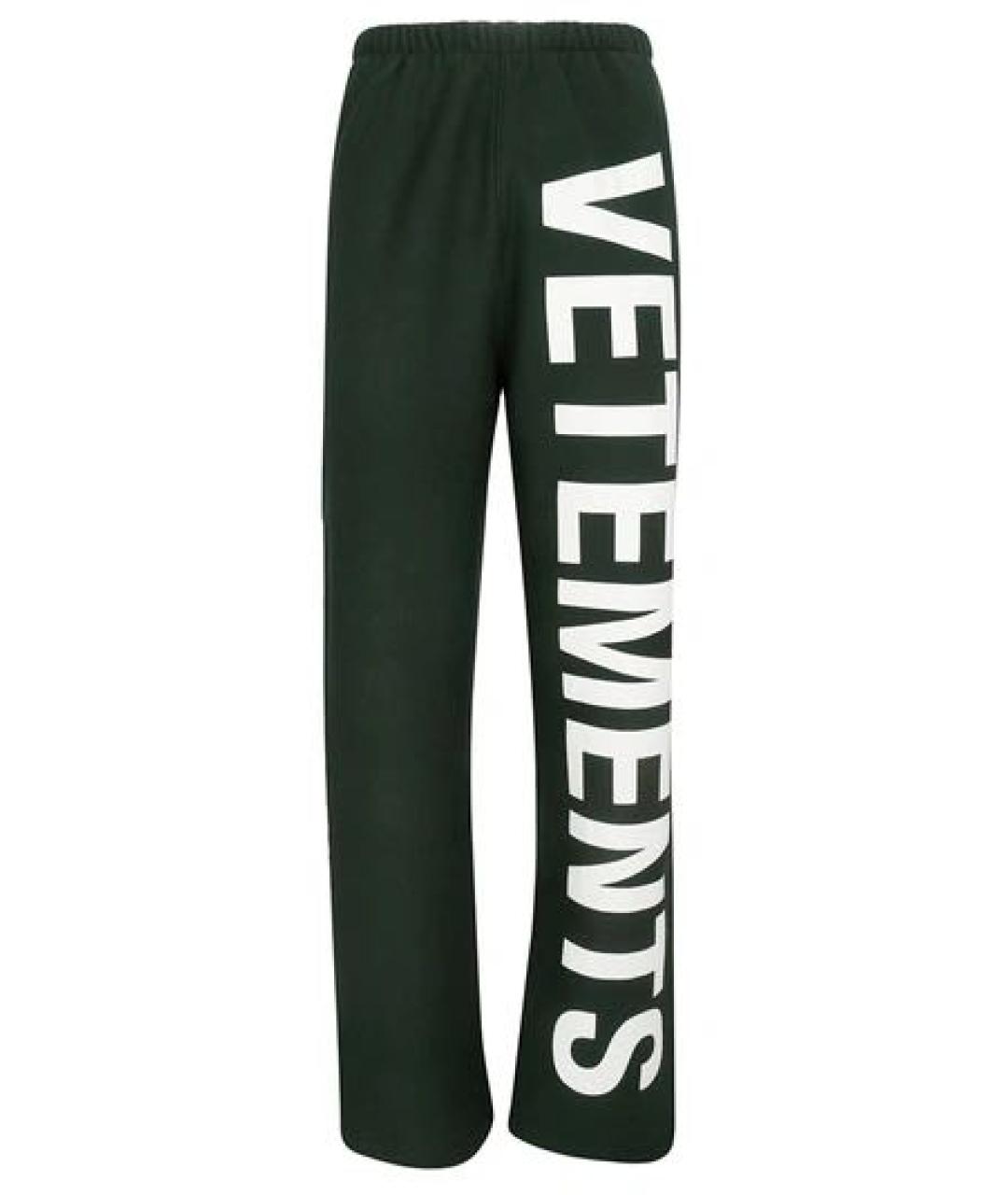 VETEMENTS Зеленые хлопковые спортивные брюки и шорты, фото 1