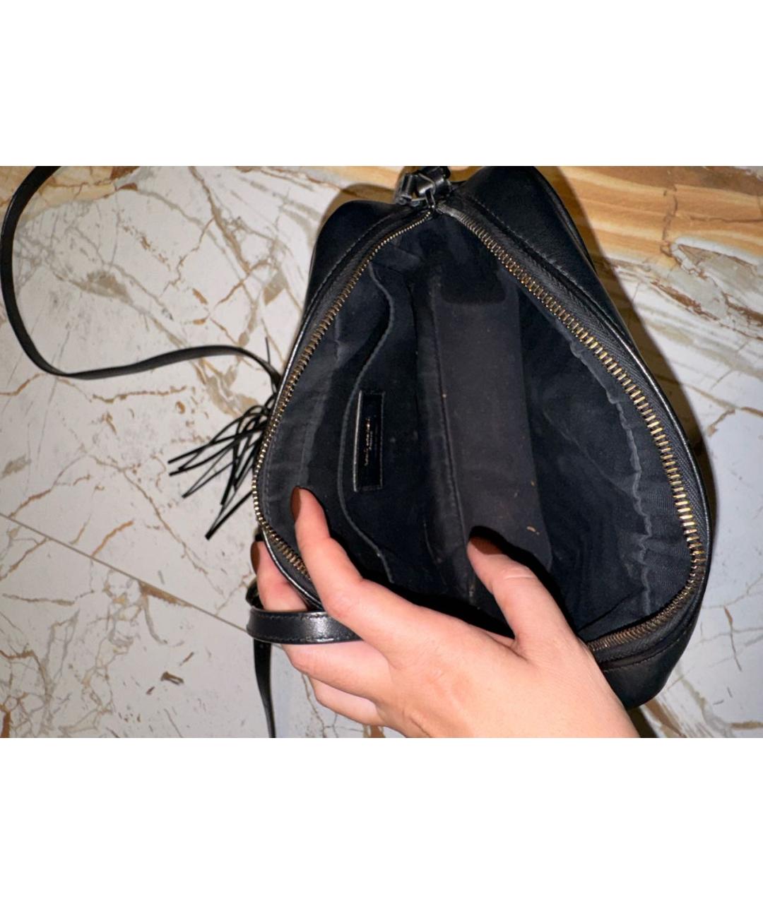 SAINT LAURENT Черная кожаная сумка через плечо, фото 4