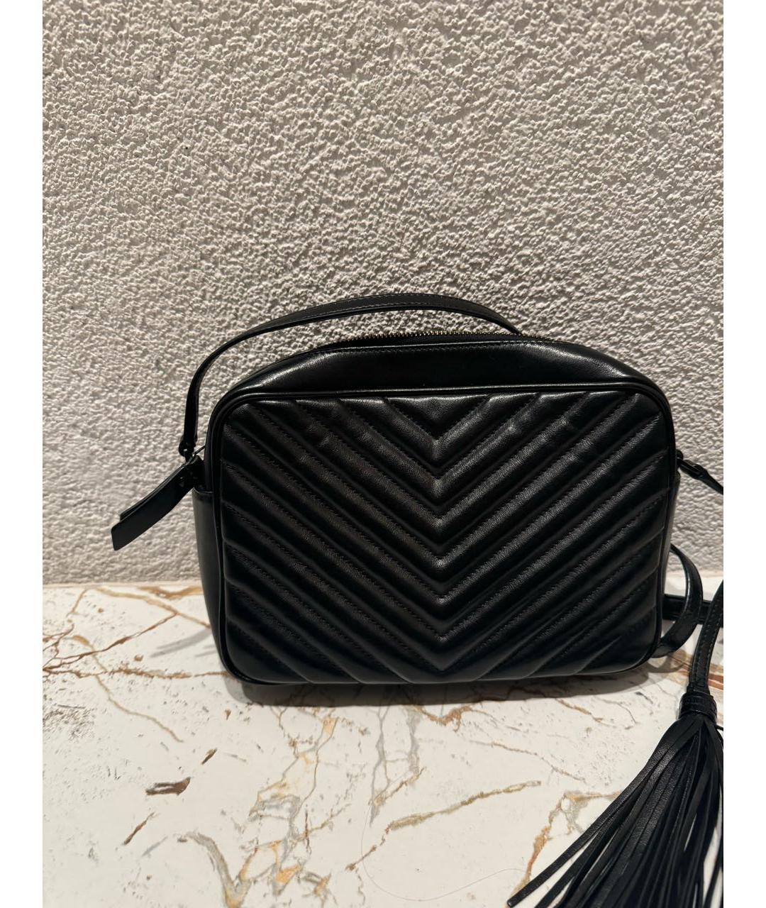 SAINT LAURENT Черная кожаная сумка через плечо, фото 3
