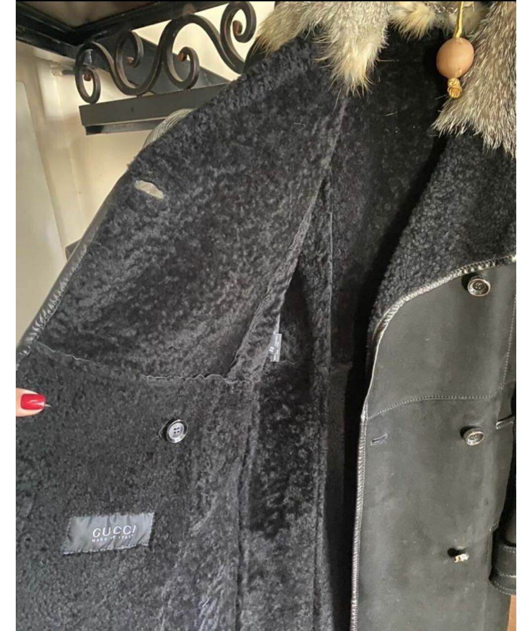 GUCCI Черная замшевая дубленка, фото 2