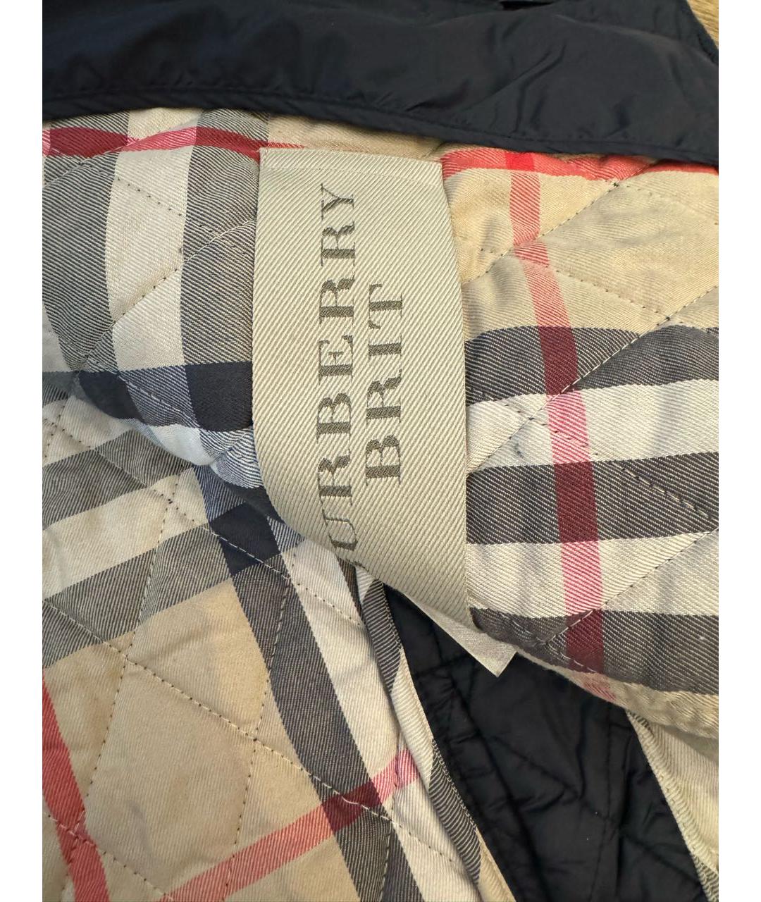 BURBERRY Темно-синяя полиэстеровая куртка, фото 6