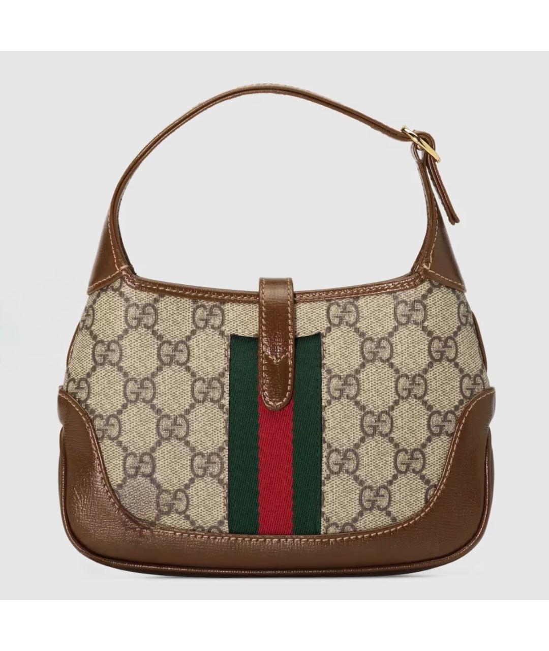 GUCCI Коричневая кожаная сумка с короткими ручками, фото 3