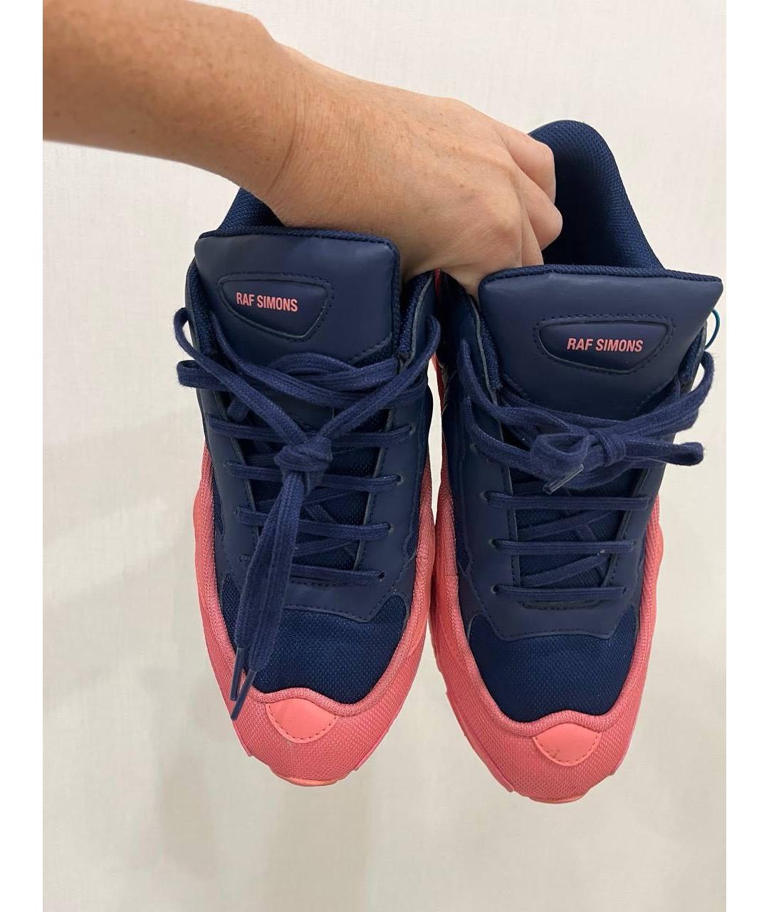 ADIDAS X RAF SIMONS Розовые текстильные низкие кроссовки / кеды, фото 2