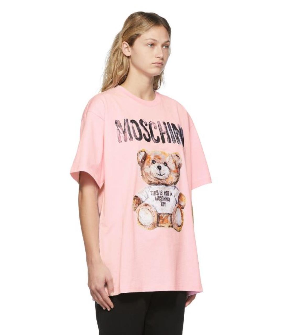 BOUTIQUE MOSCHINO Розовая хлопковая футболка, фото 3