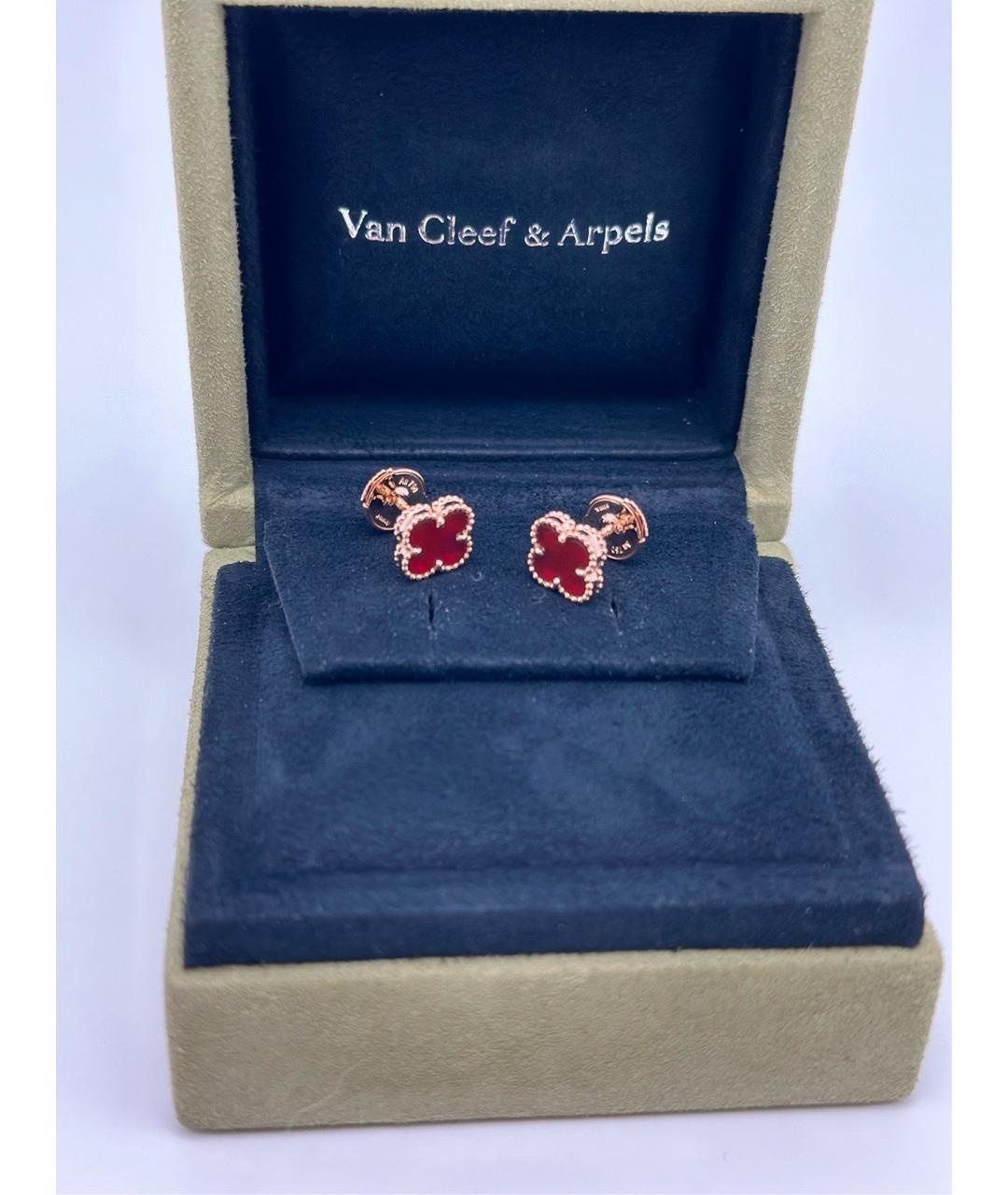 VAN CLEEF & ARPELS Красные серьги из желтого золота, фото 4