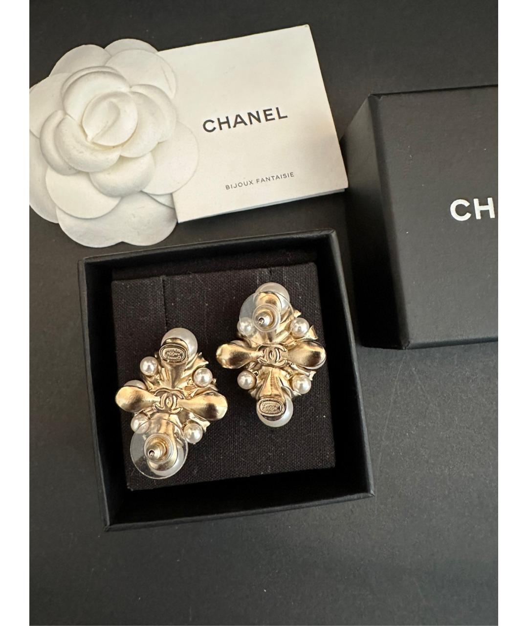 CHANEL Золотые серьги, фото 2