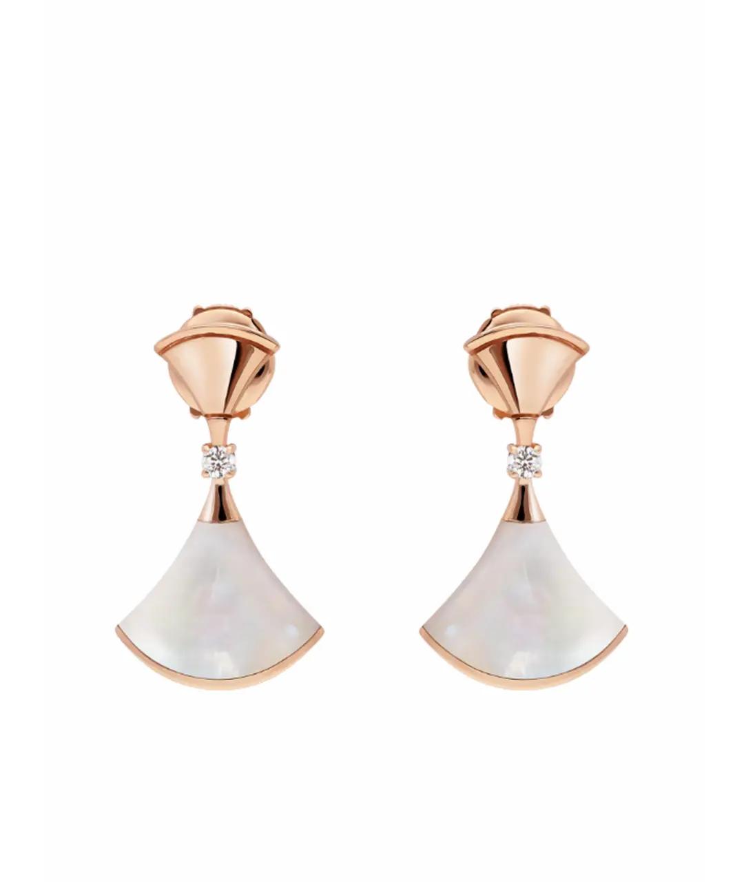 BVLGARI Белые серьги из розового золота, фото 1