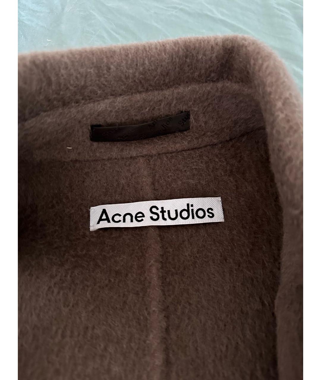 ACNE STUDIOS Коричневое шерстяное пальто, фото 3