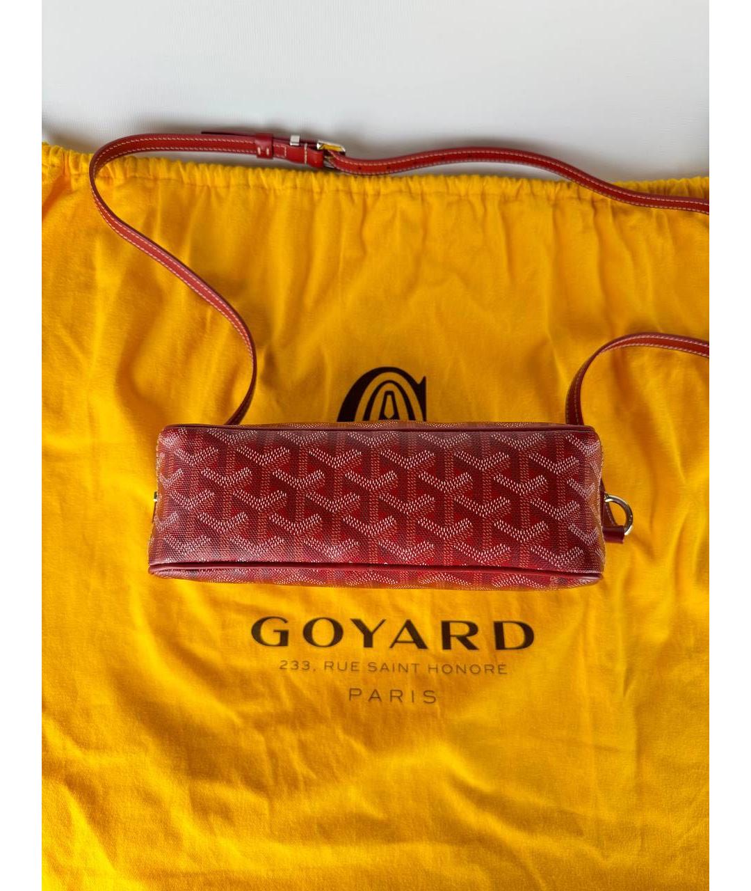 GOYARD Красная кожаная сумка через плечо, фото 6