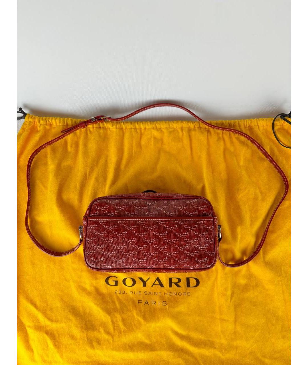 GOYARD Красная кожаная сумка через плечо, фото 4