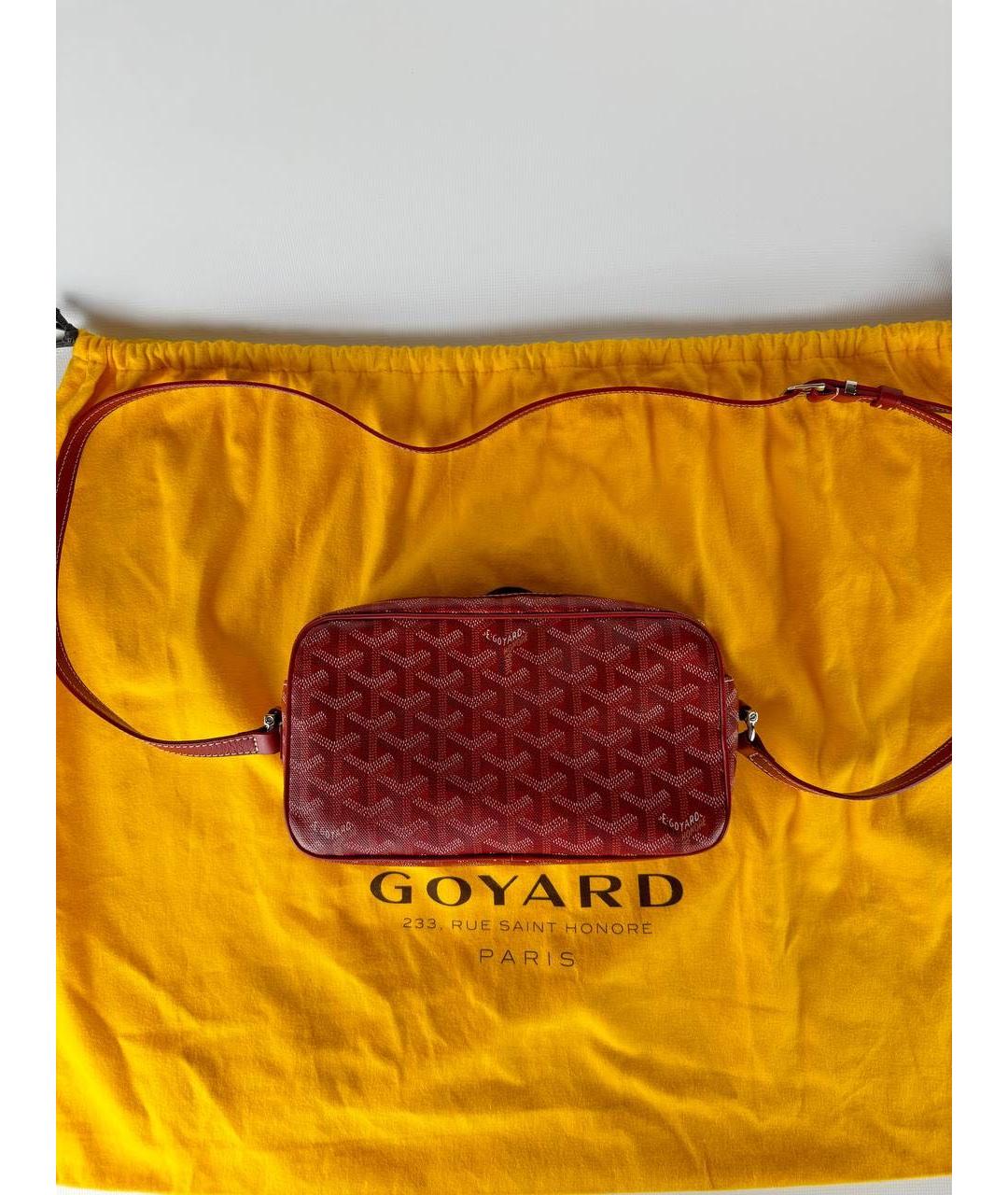 GOYARD Красная кожаная сумка через плечо, фото 8