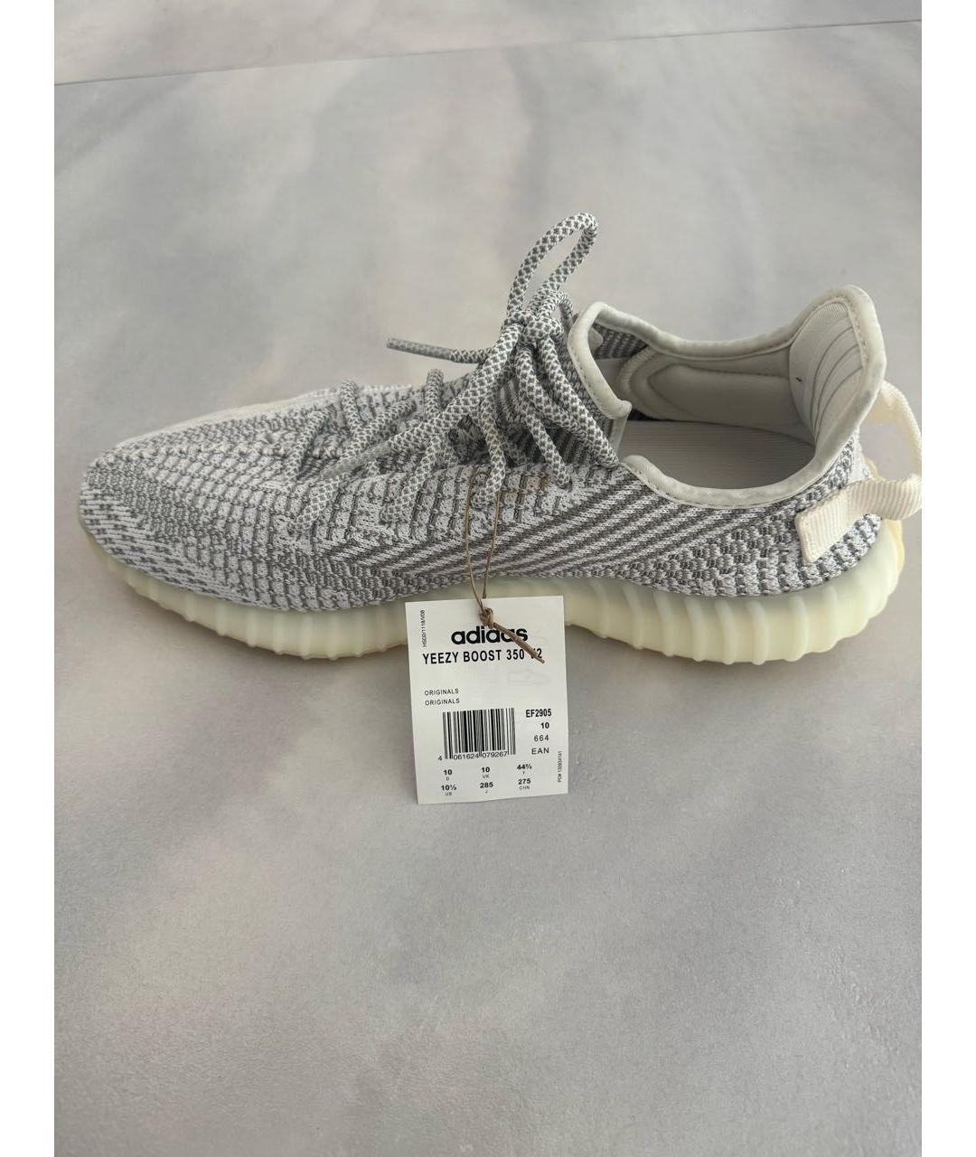 ADIDAS YEEZY Серые текстильные низкие кроссовки / кеды, фото 3