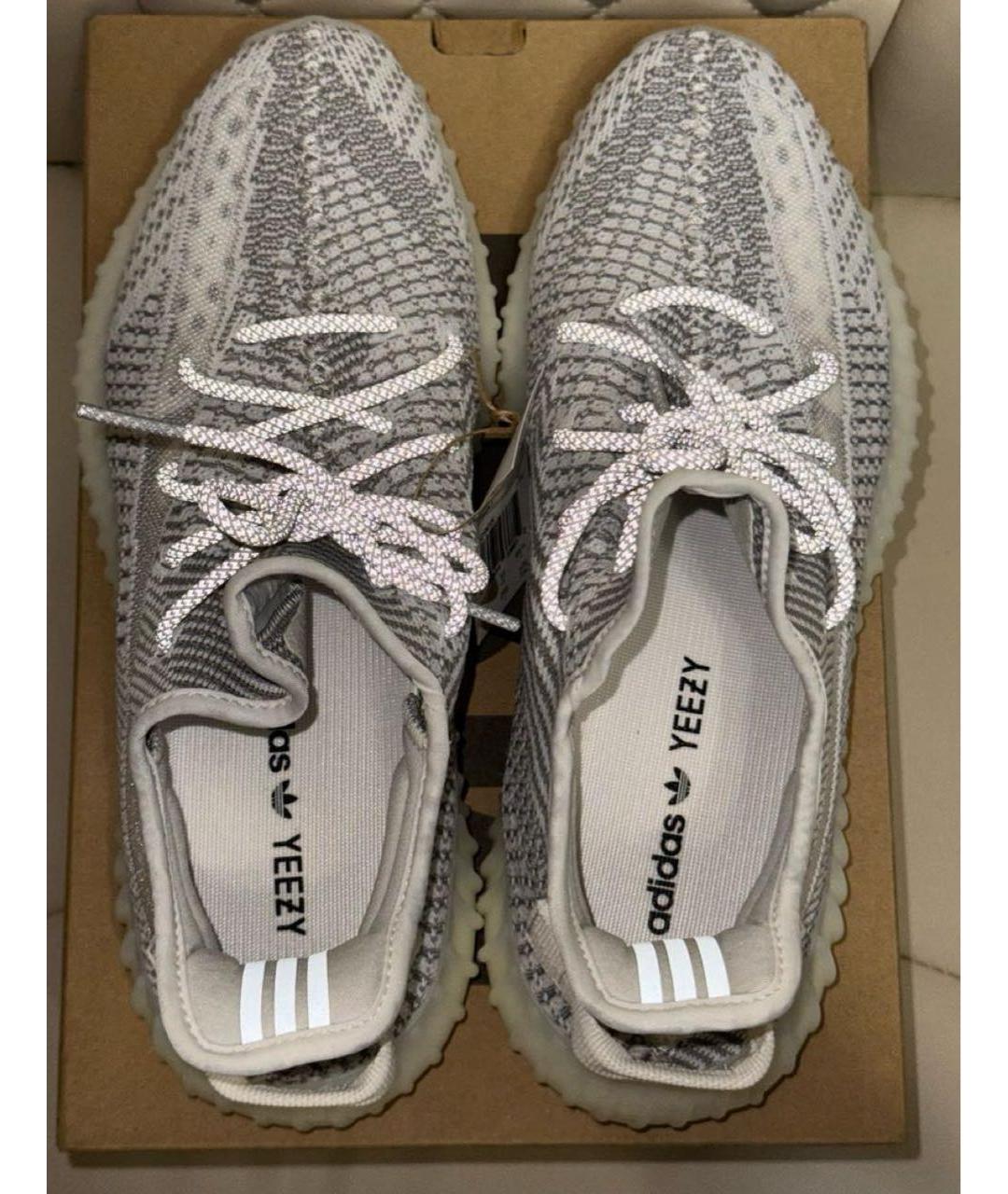 ADIDAS YEEZY Серые текстильные низкие кроссовки / кеды, фото 2