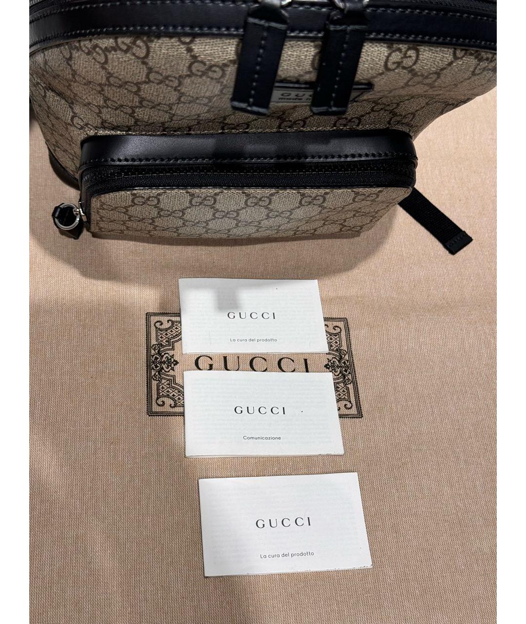 GUCCI Бежевый кожаный рюкзак, фото 8