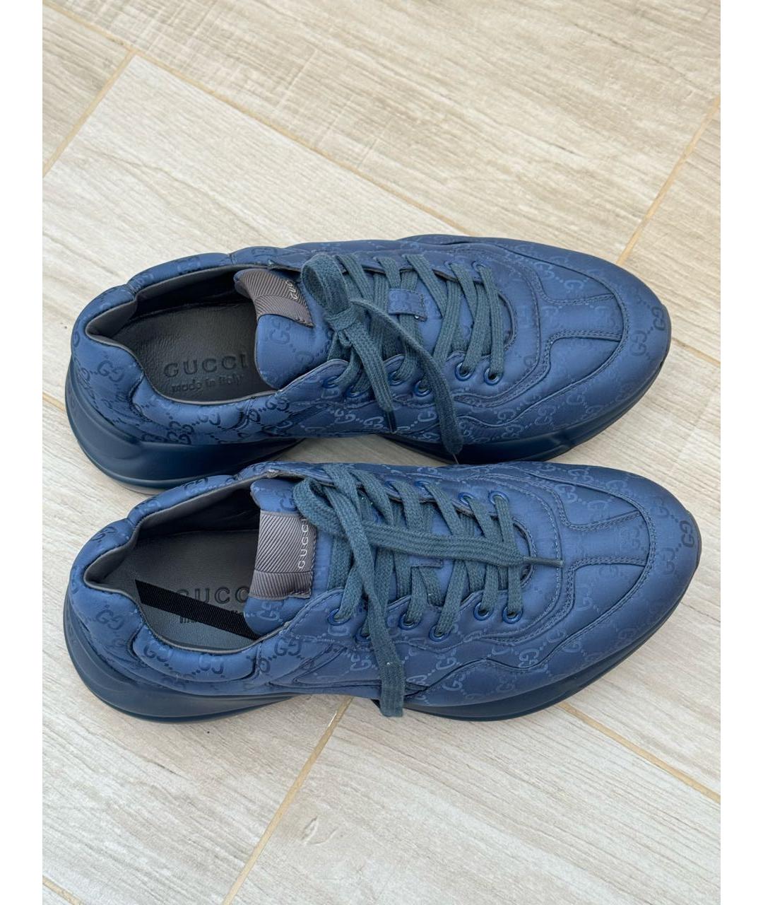 GUCCI Темно-синие низкие кроссовки / кеды, фото 3