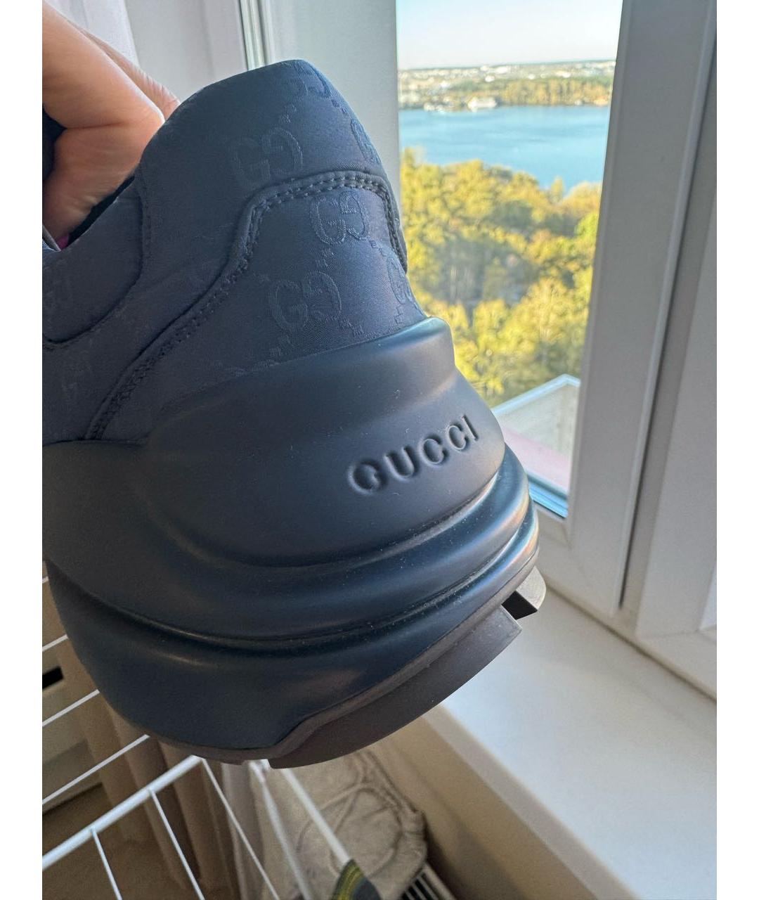 GUCCI Темно-синие низкие кроссовки / кеды, фото 4