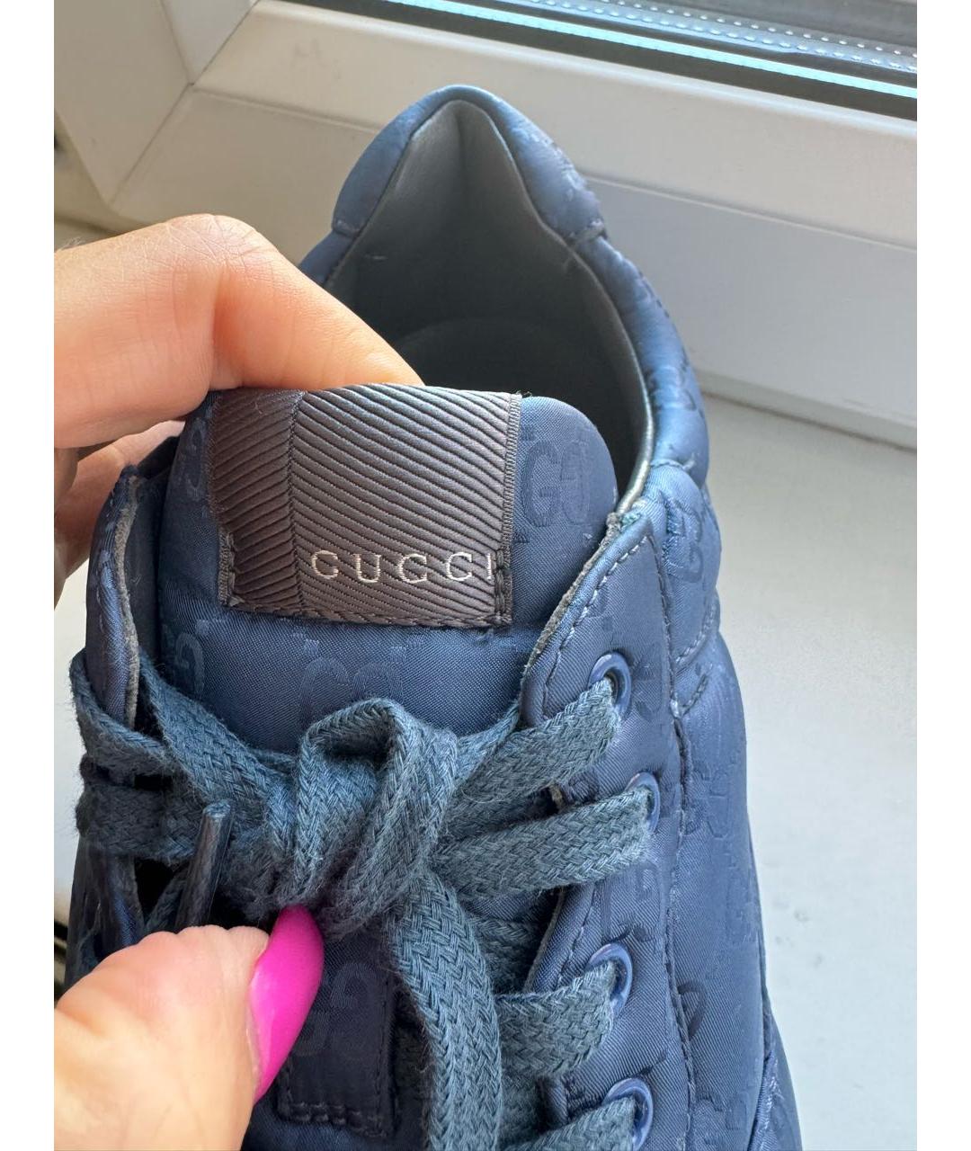 GUCCI Темно-синие низкие кроссовки / кеды, фото 6