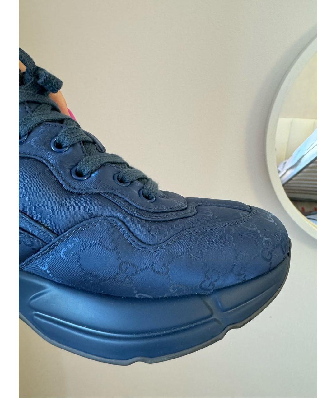 GUCCI Темно-синие низкие кроссовки / кеды, фото 8