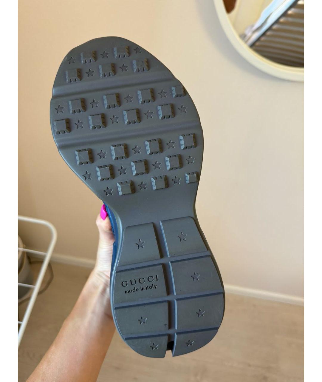 GUCCI Темно-синие низкие кроссовки / кеды, фото 7