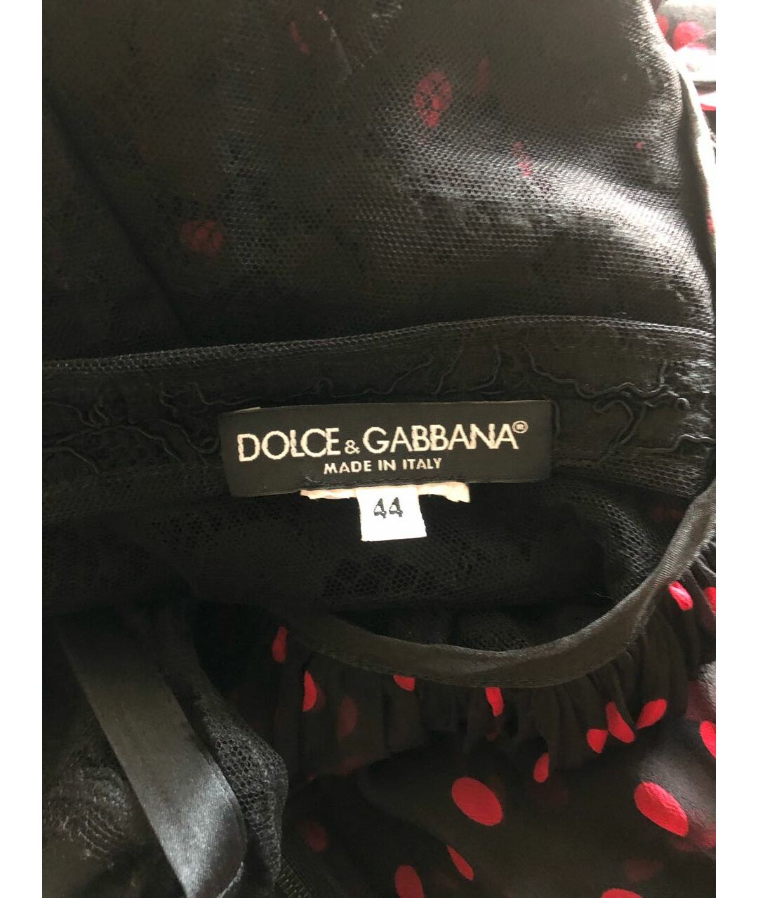 DOLCE&GABBANA Черное шифоновое коктейльное платье, фото 4