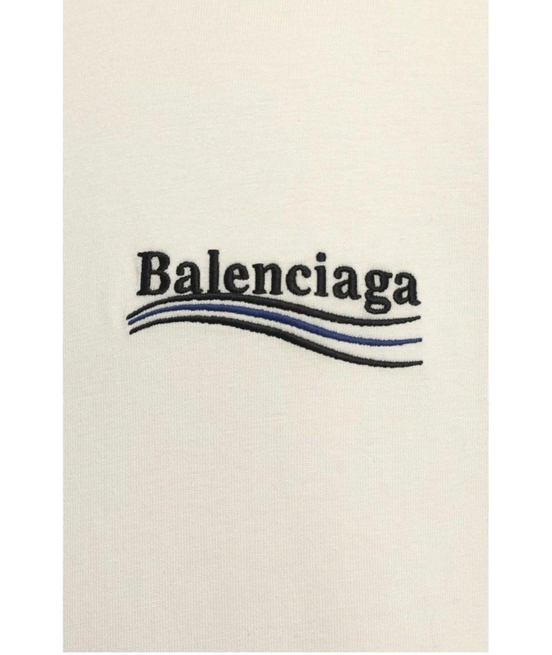 BALENCIAGA Бежевая хлопковая футболка, фото 3