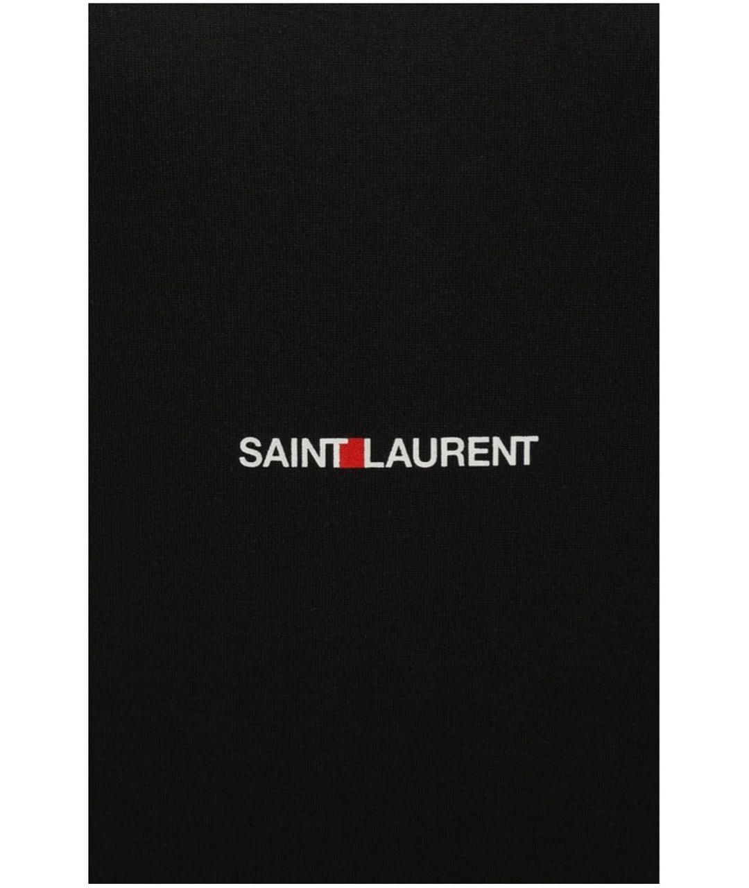 SAINT LAURENT Черная хлопковая футболка, фото 3