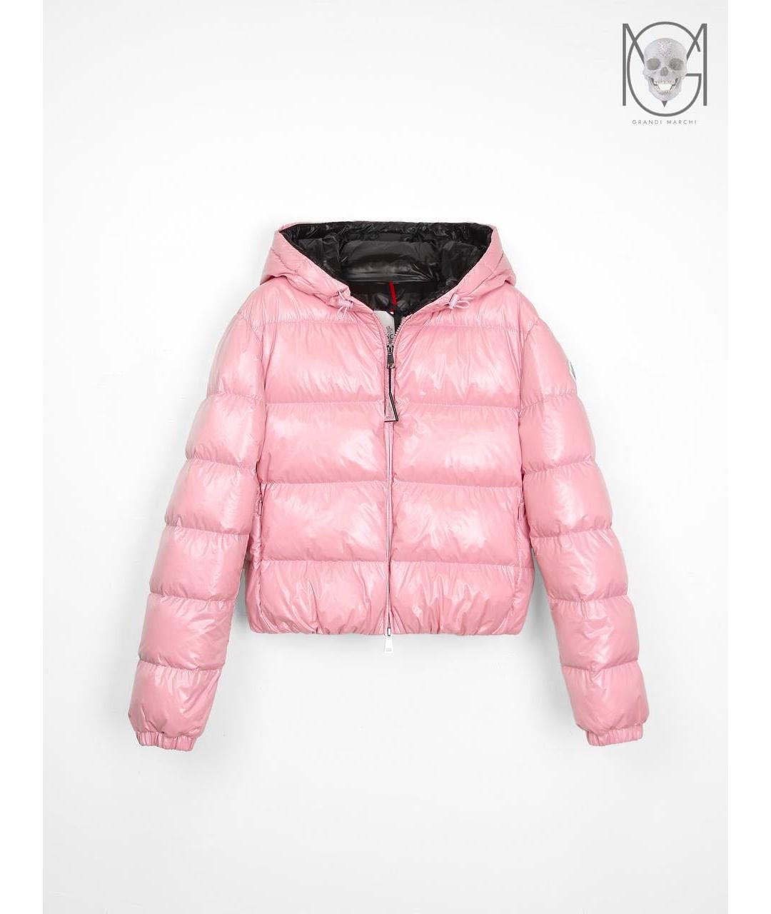 MONCLER Розовый полиамидовый пуховик, фото 9