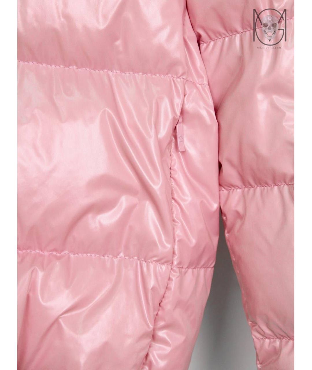 MONCLER Розовый полиамидовый пуховик, фото 4
