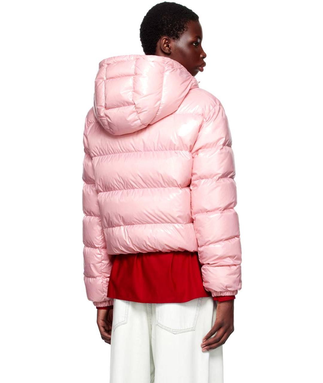 MONCLER Розовый полиамидовый пуховик, фото 7