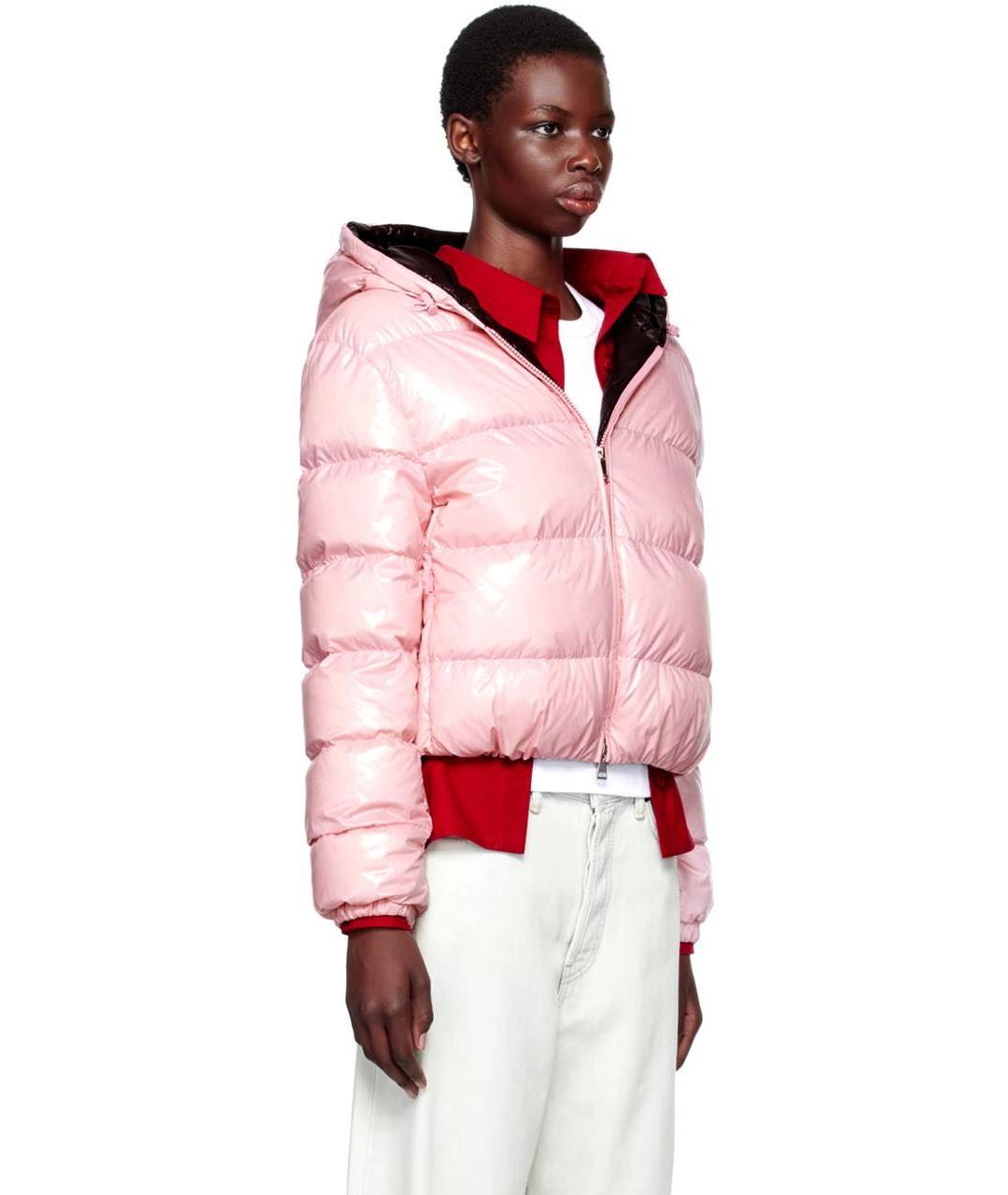MONCLER Розовый полиамидовый пуховик, фото 8
